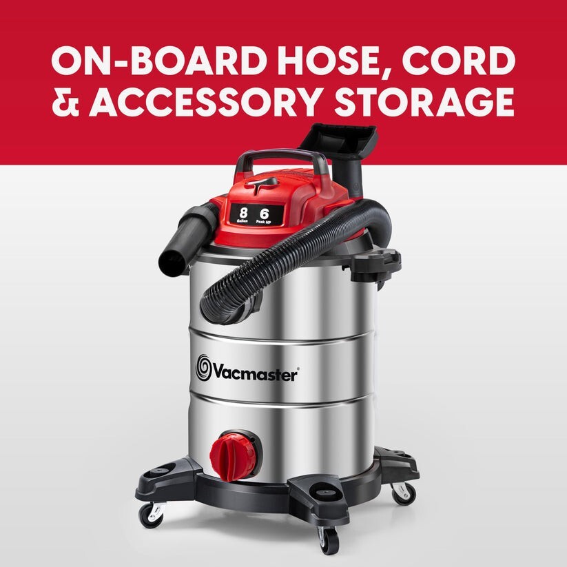 VACMASTER 8-Gallon Stainless Steel Wet/Dry Vacuum (VOC812SF 1101)