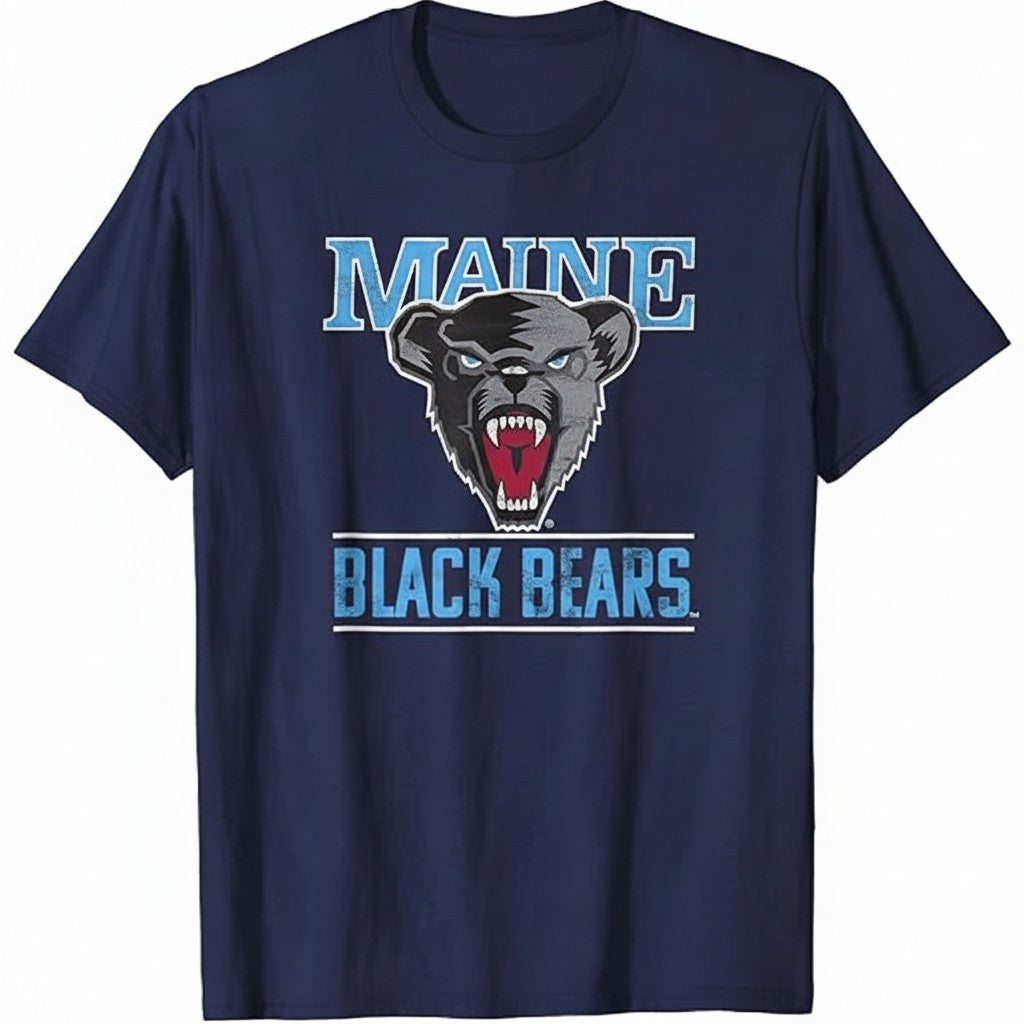Maine Black Bears Men's Blue T-shirt - Colosseum Brand - Cotton Tee -
