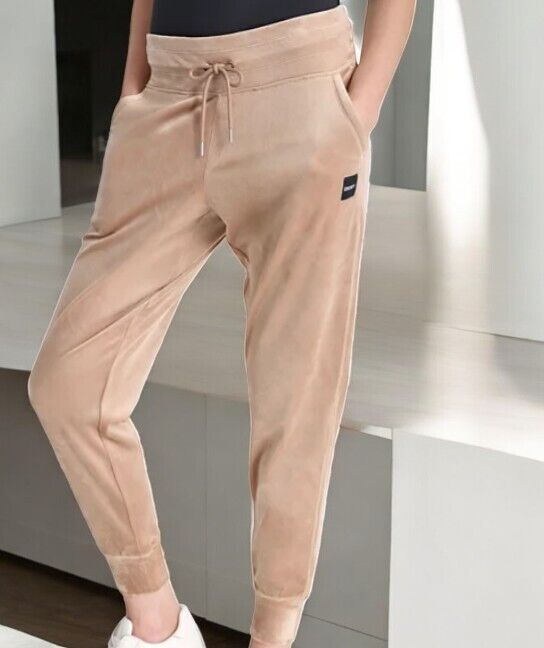 DKNY Sport Women's Platinum Velour Slim-Fit Joggers ,Praline Cm