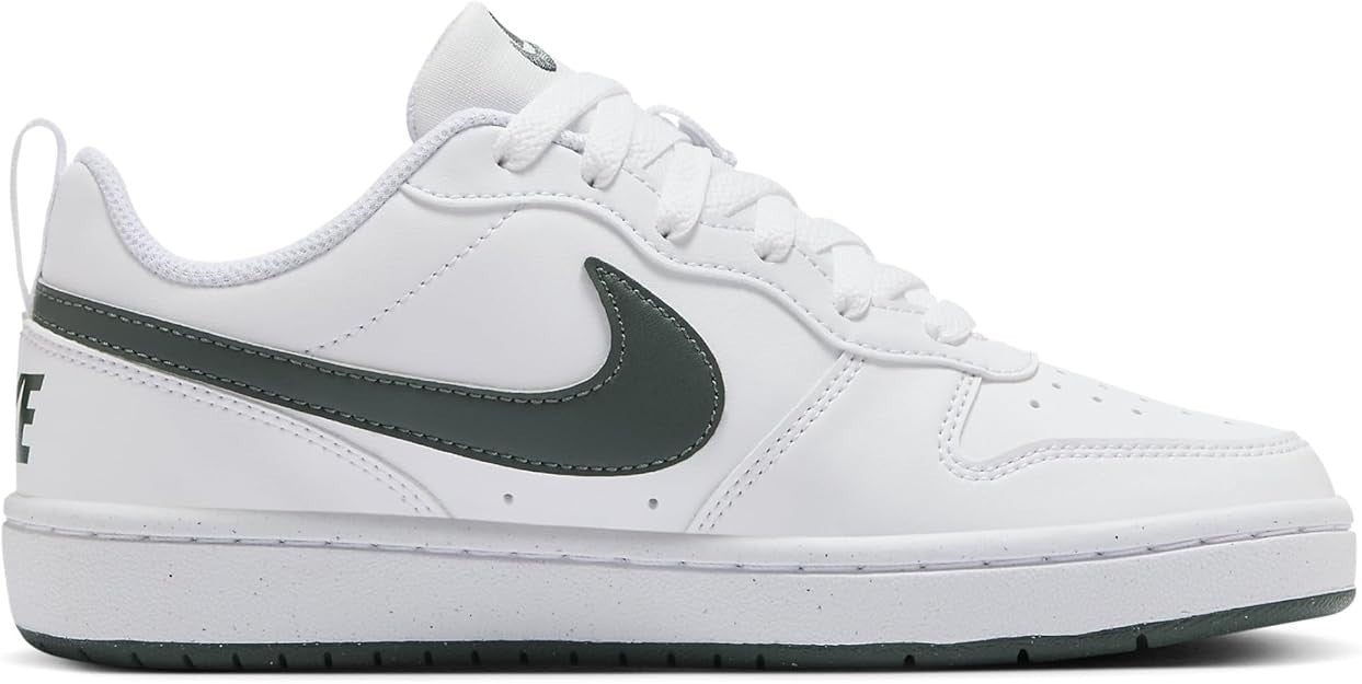 Nike Court Borough Low Recraft Big Kids' Shoes (White/Vintage Green) 5.5y