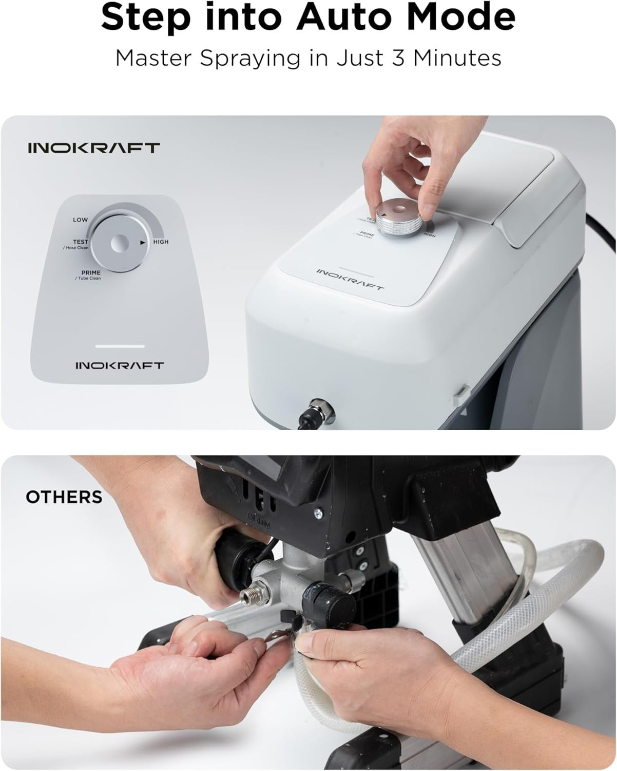 NEW! InoKraft Airless Paint Sprayer, One-Button Control Design, Up to 5 Gallons