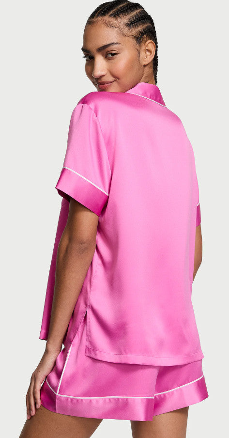 Victoria's Secret Glazed Satin Ombré Short Sleeve Pajama Set Size M