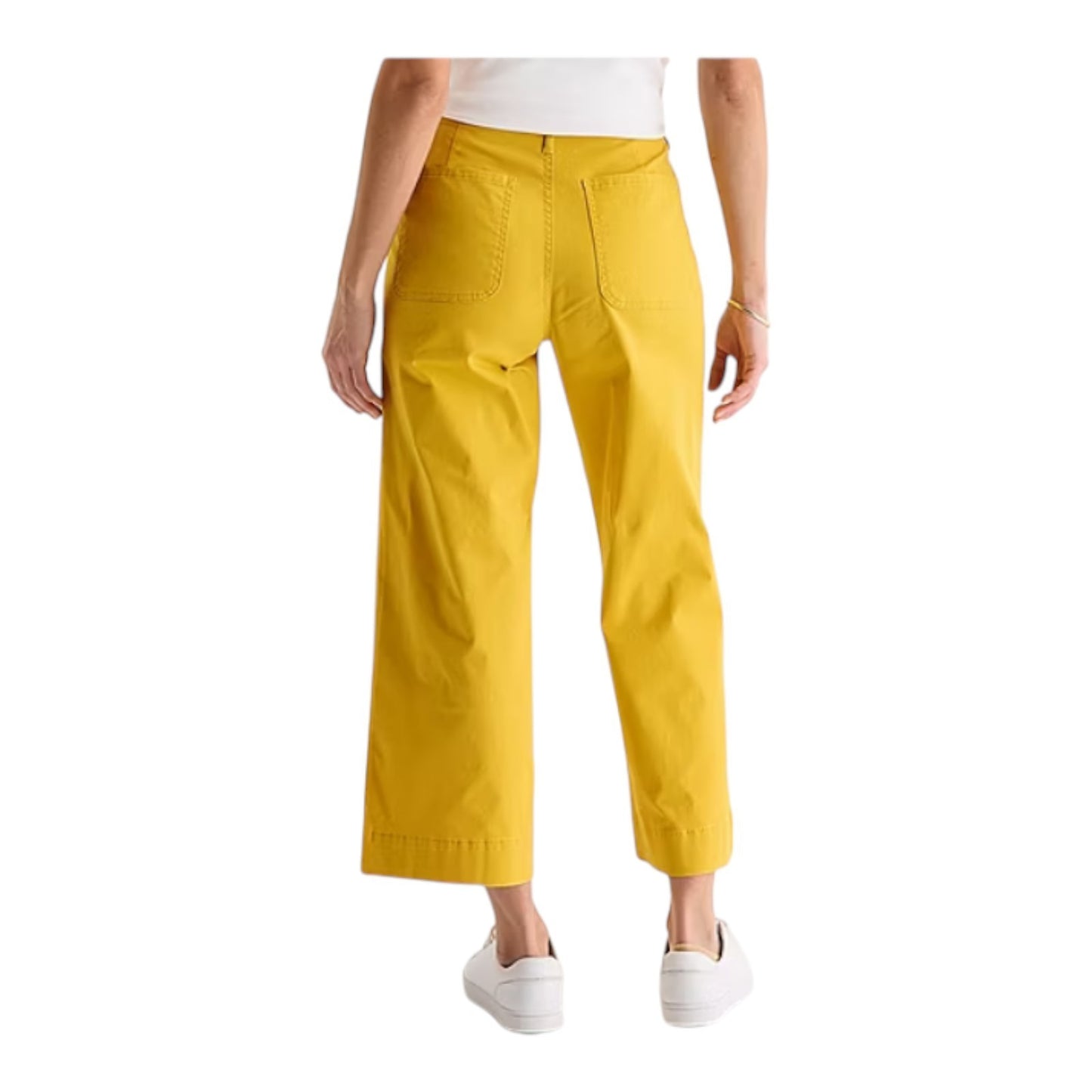 St. John's Bay Women's Wide Leg High Rise Cropped Pants Ladies | Mustard | NEW