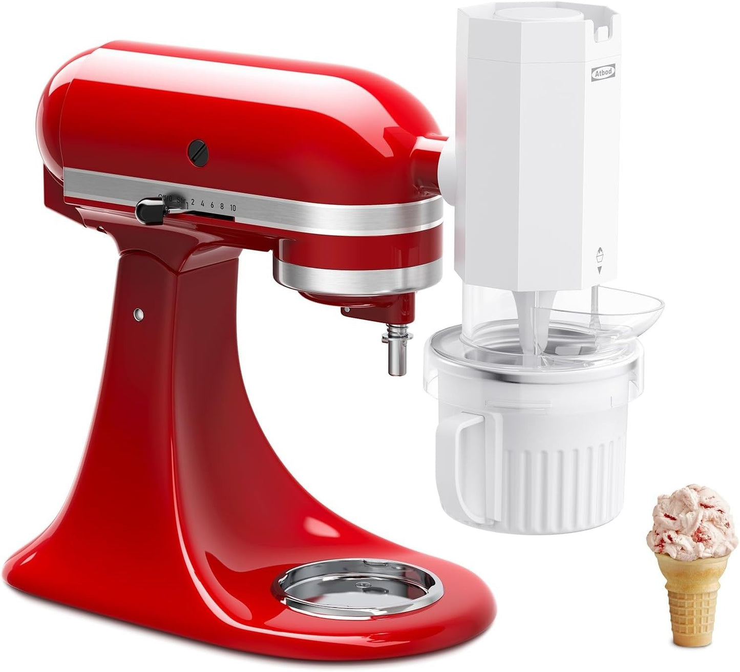 2 in 1 Ice Cream Maker and Shaved Ice Attachment for Kitchenaid Stand Mixers