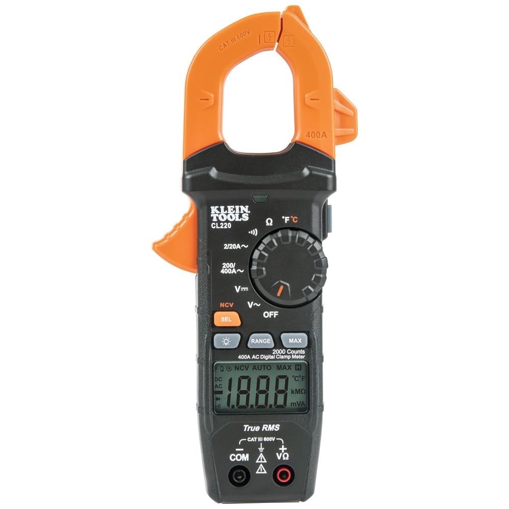 Klein Tools 400 Amp Digital Clamp Meter AC Auto Ranging W/ Temperature CL220