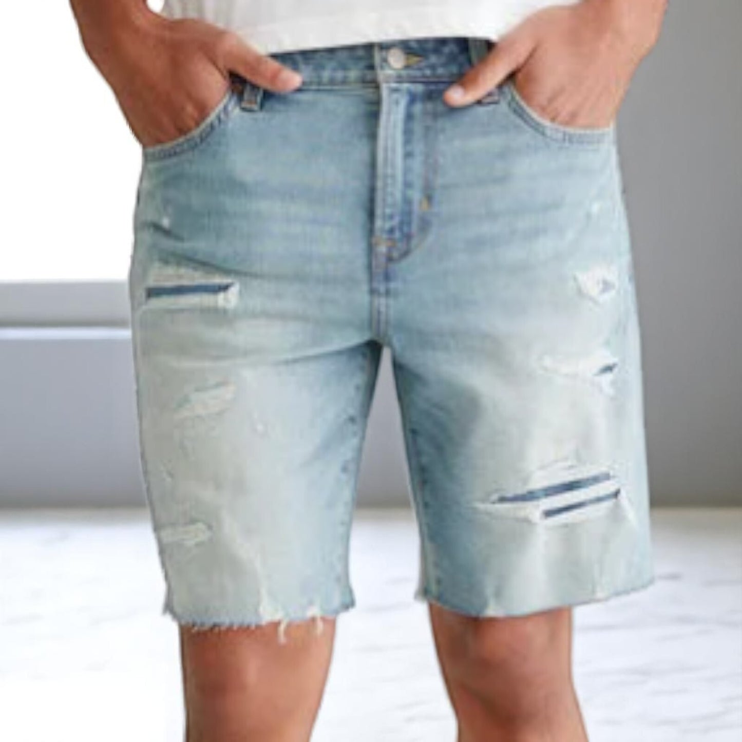 Aeropostale Aero2 Premium Air Denim 9" Above The Knee Men's Shorts