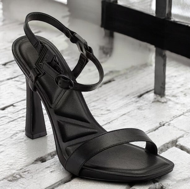 Karl Lagerfeld Cybil Ankle Strap Sandal (Women)- Black- Various