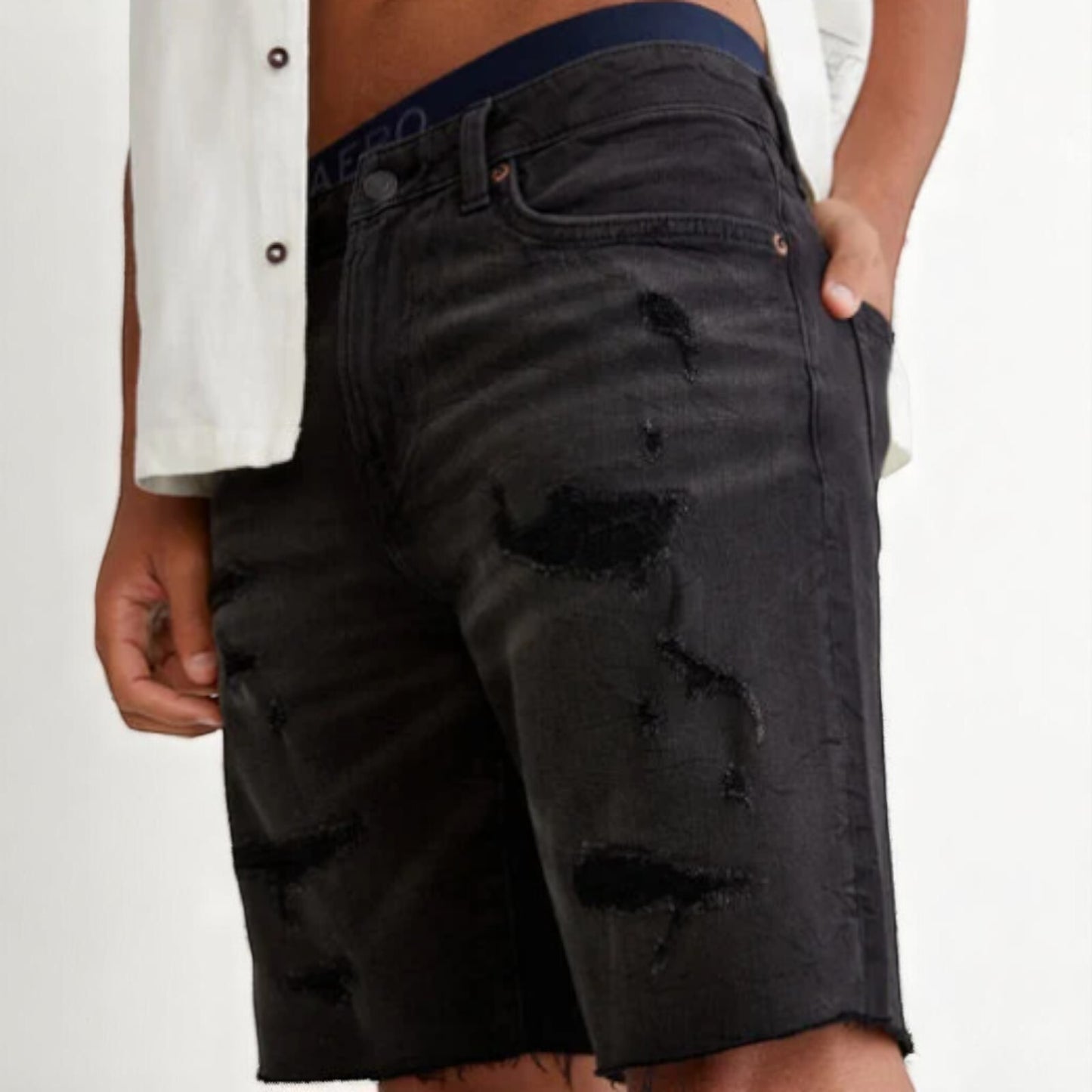 Aeropostale Aero2 Premium Air Denim 9" Above The Knee Men's Shorts