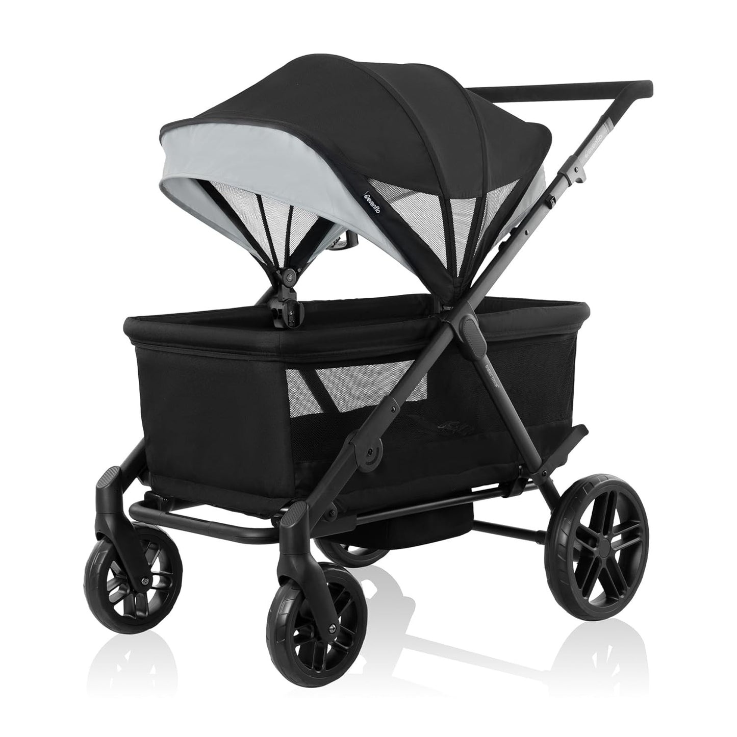 evenflo Omni Crew 3-in-1 Stroller Wagon, Licorice Black, Fits upto Two Children