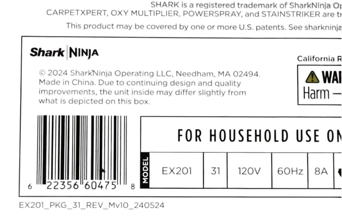 Shark EX201 CarpetXpert Stainstriker Deep Cleaning Corded Upright Carpet Cleaner