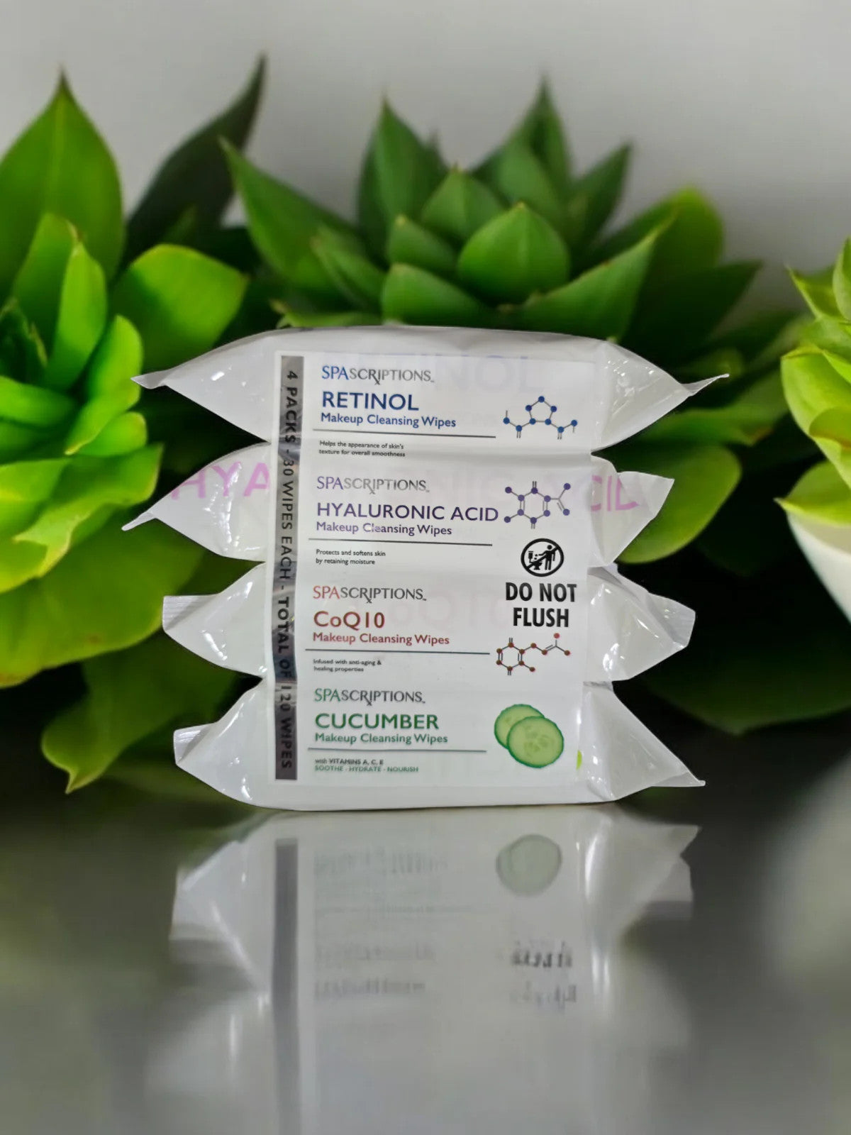 Spa Scriptions Makeup- Clensing Wipes 4-Pack Variety!