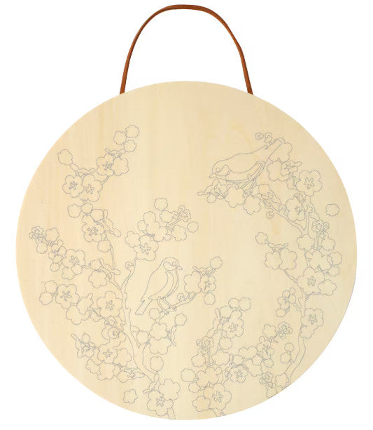 8" Cherry Blossom & Birds Paint-by-Number Plywood Surface Kit by Artist's Loft®