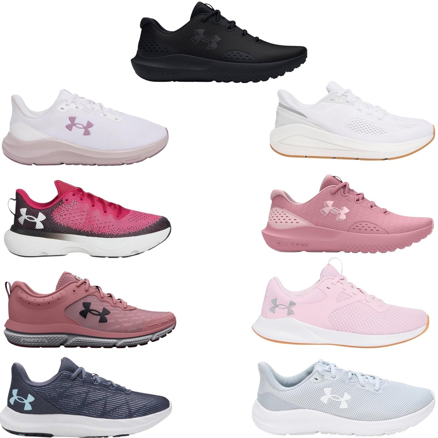 Under Armour Womens UA Charged Surge 4, Pursuit 4, Assert 10 Sneakers Shoes