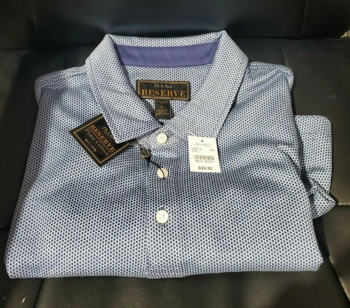 Reserve Collection Traditional Fit Short Sleeve Diamond Pattern Polo