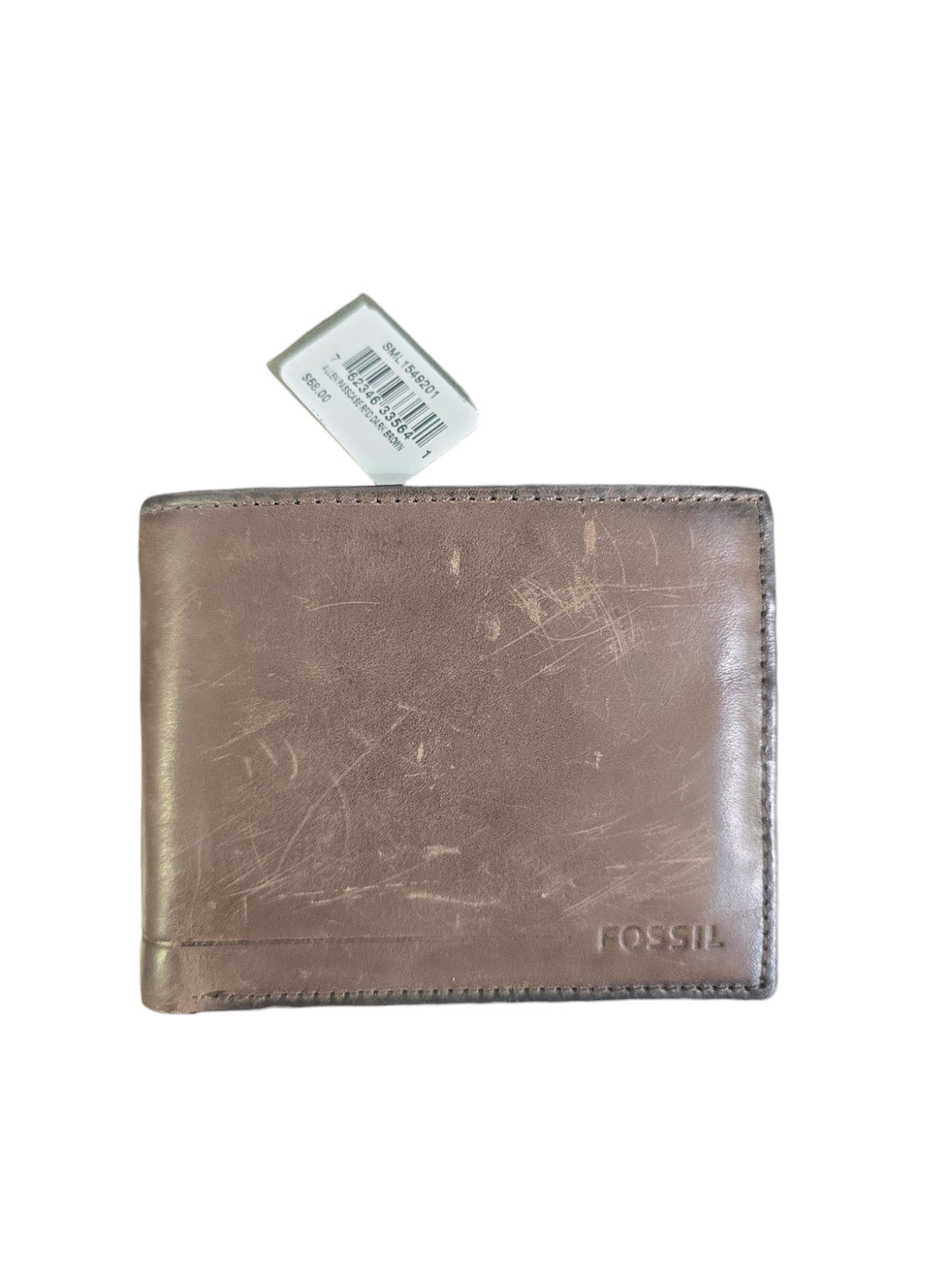 Fossil Allen RFID Passcase Brown Leather Mens Wallet NEW SML1549201