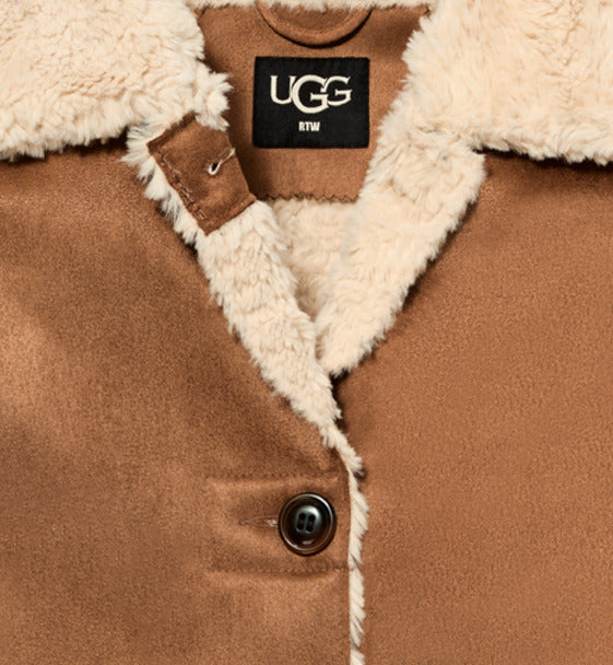 UGG Women’s Dez Bonded Faux Fur Jacket - Tan/Cream - S