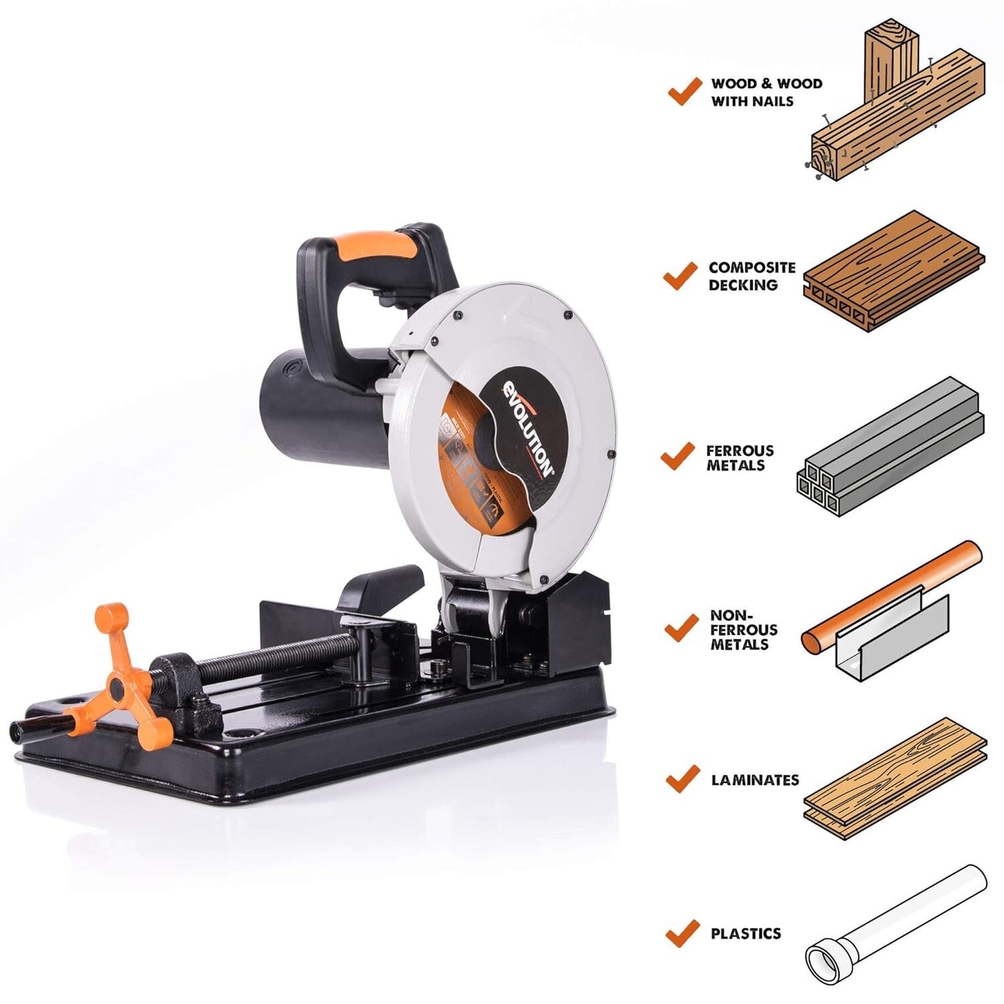 Evolution Power Tools (RAGE4): 7-1/4-Inch TCT Multipurpose Cutting Chop Saw