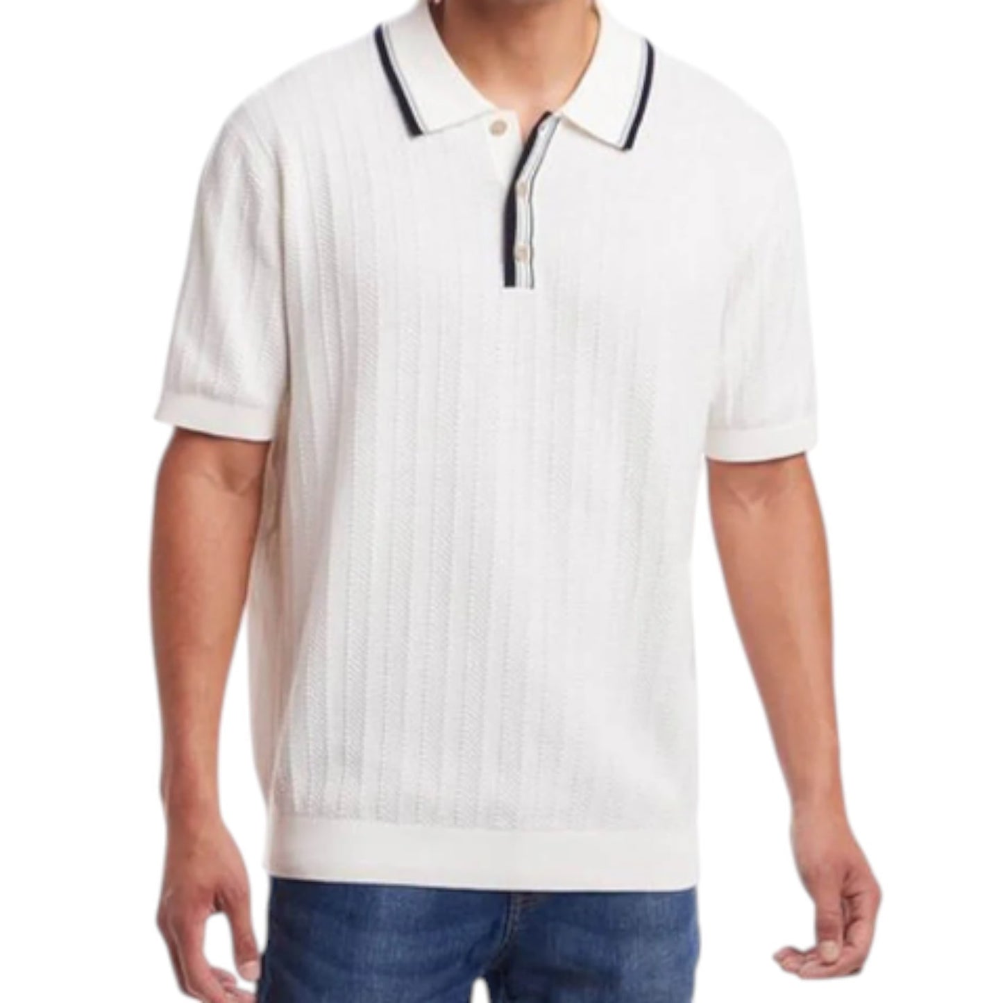 Weatherproof Vintage Classic Fit Pointelle Polo Sweater