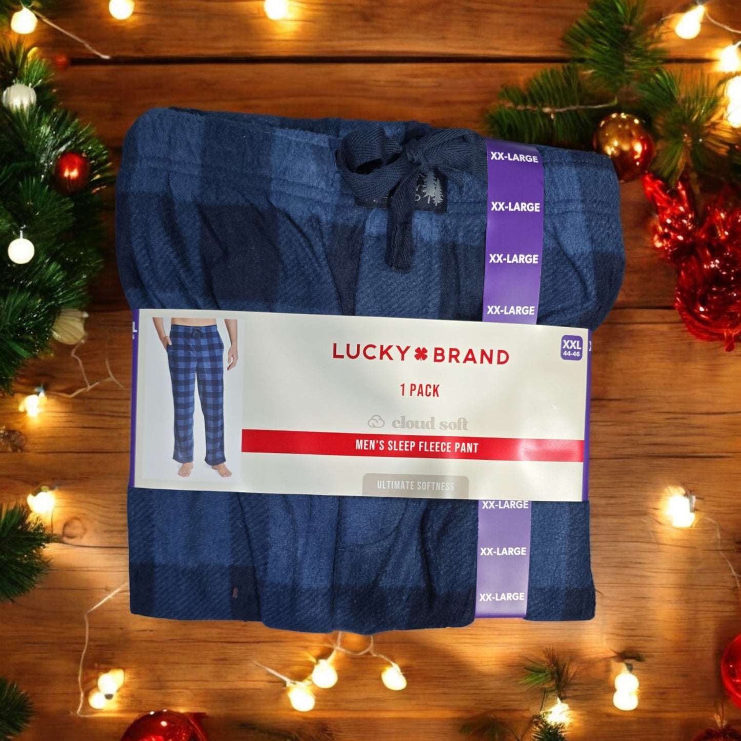 Lucky Brand Men's Sleep Fleece Pant, Blue, XX-Large