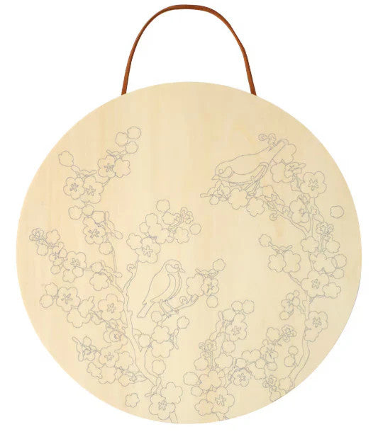 8" Cherry Blossom & Birds Paint-by-Number Plywood Surface Kit by Artist's Loft®