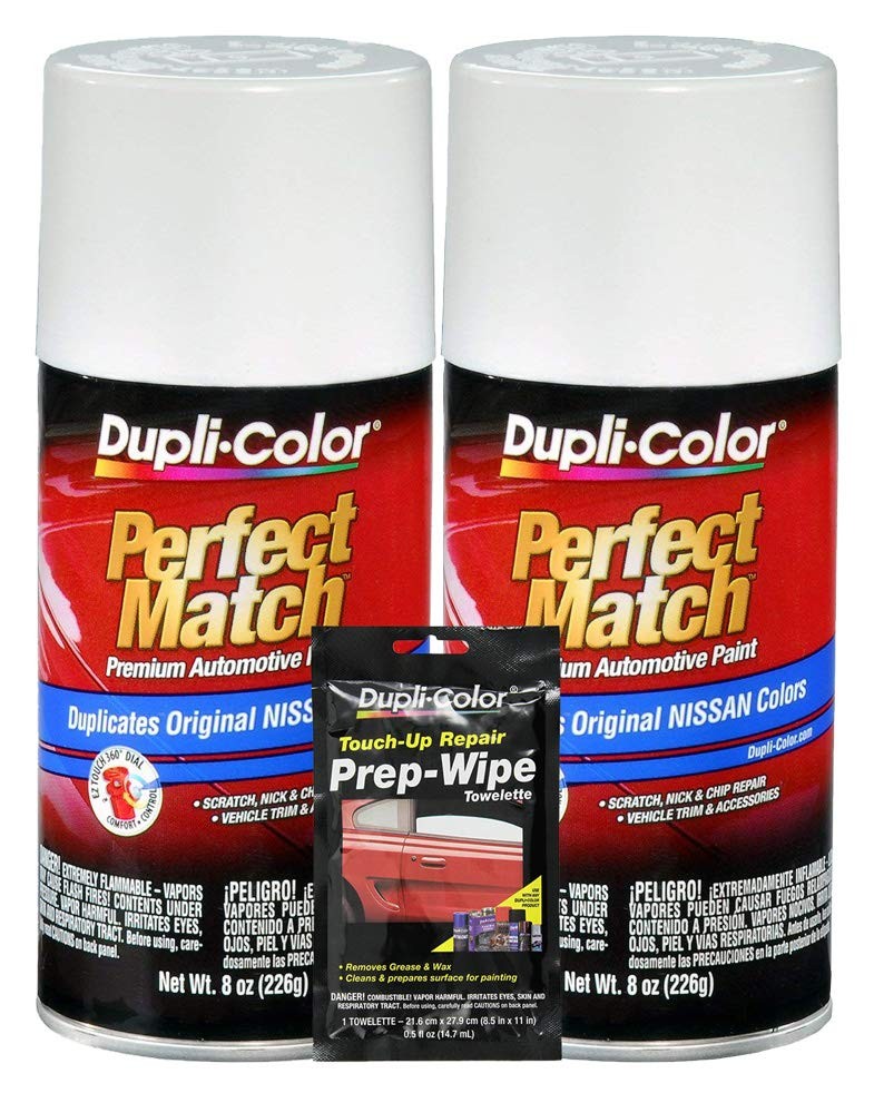 Dupli-Color Cloud White Exact-Match Automotive Paint - 8 oz, Bundles Prep Wipe