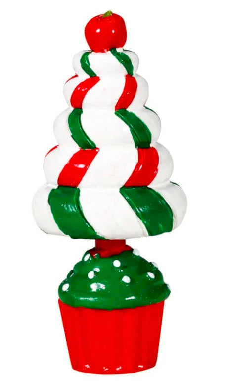 LEMAX #74204 SUGAR N SPICE ACCESSORY: PEPPERMINT TREE TOPIARY
