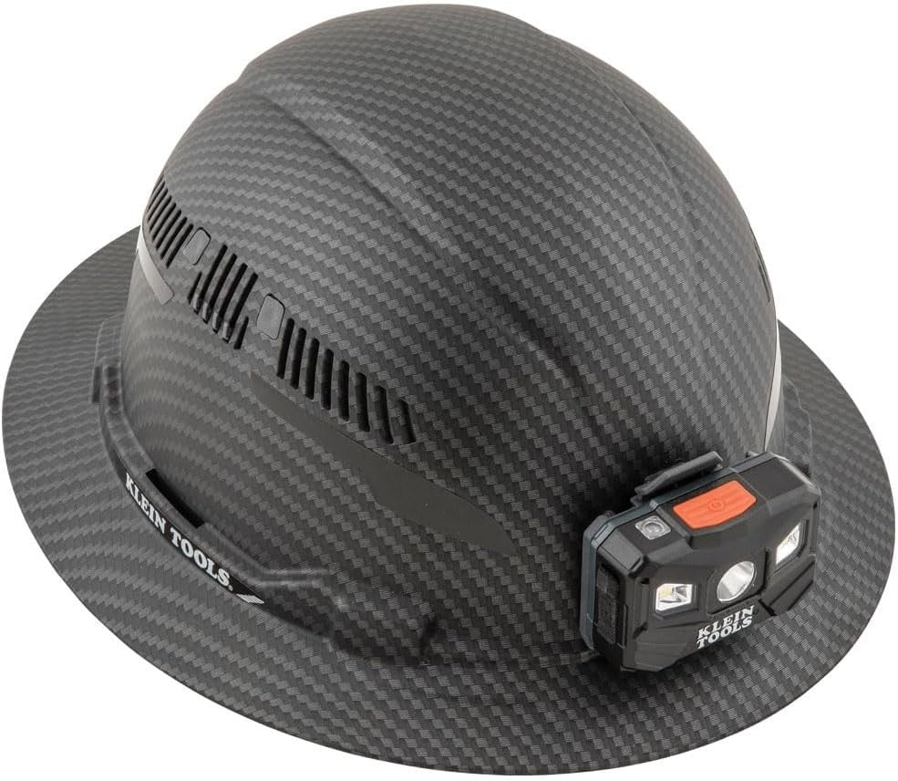 Klein Tools 60347 Hard Hat, Vented Full Brim, Class C, Premium KARBN Pattern
