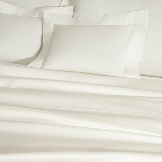 Frette Grace King Sheet Set 100% Cotton Milk Solid Color Bedroom