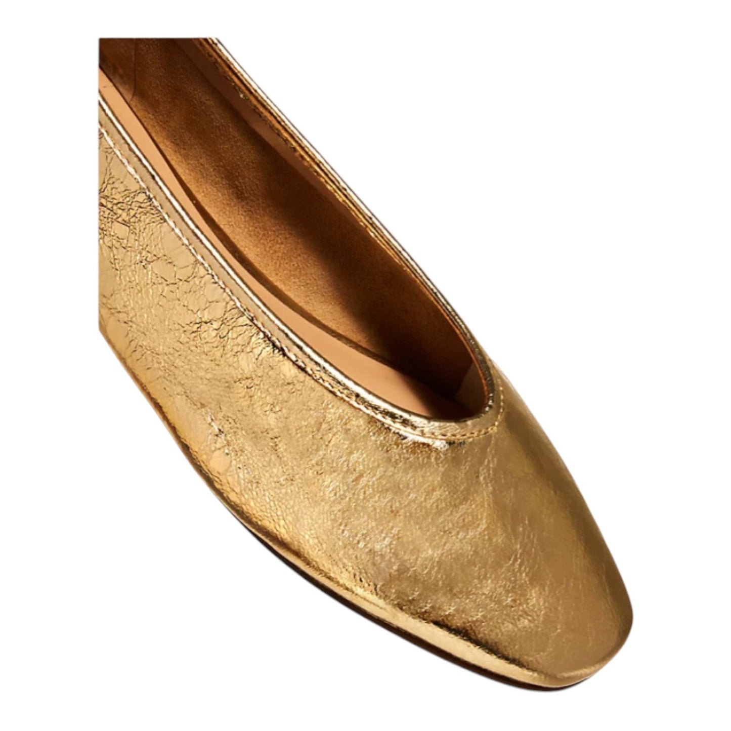 AQUA Womens Silver Metallic Padded Anabl Round Toe Ballet Flats 7.5 M