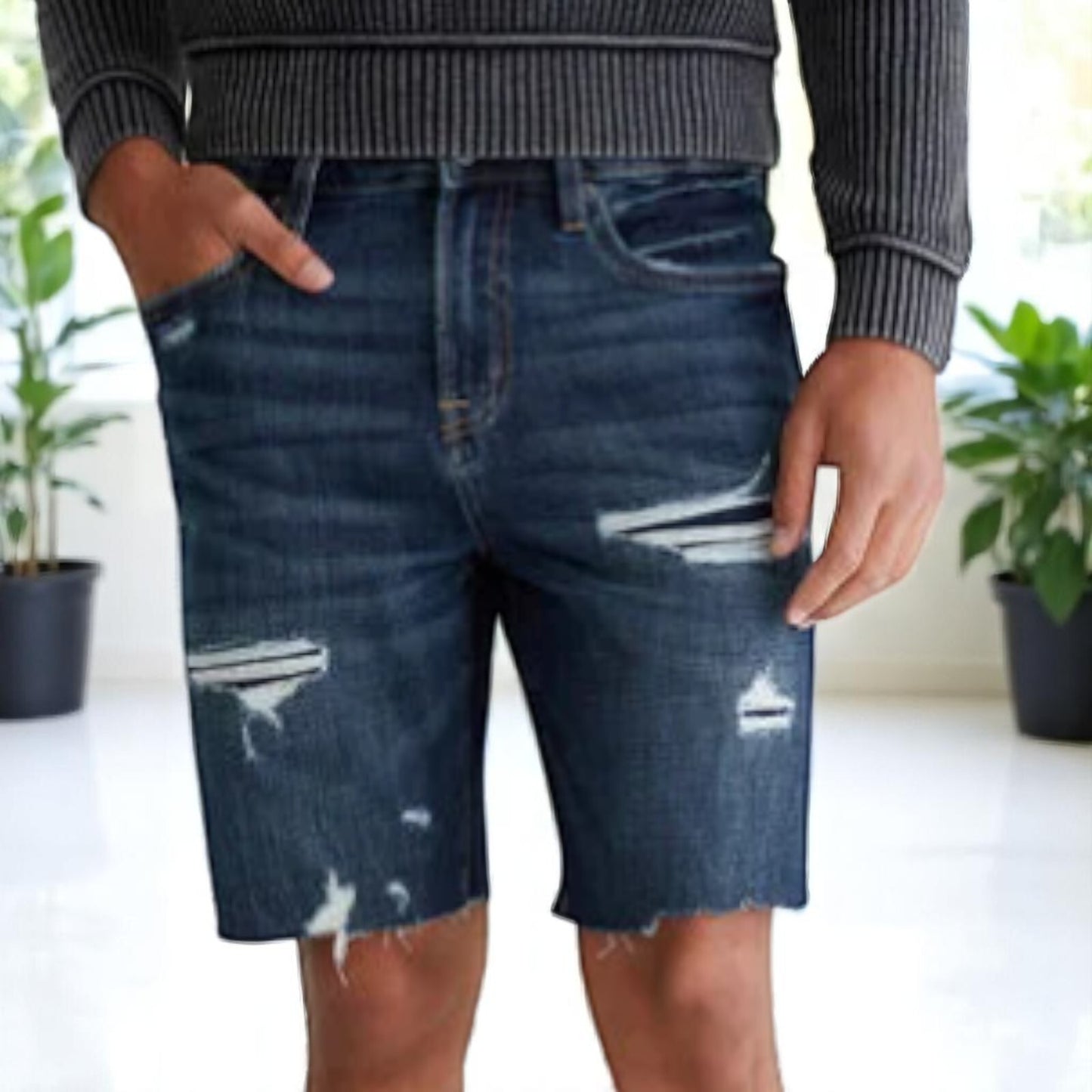 Aeropostale Aero2 Premium Air Denim 9" Above The Knee Men's Shorts