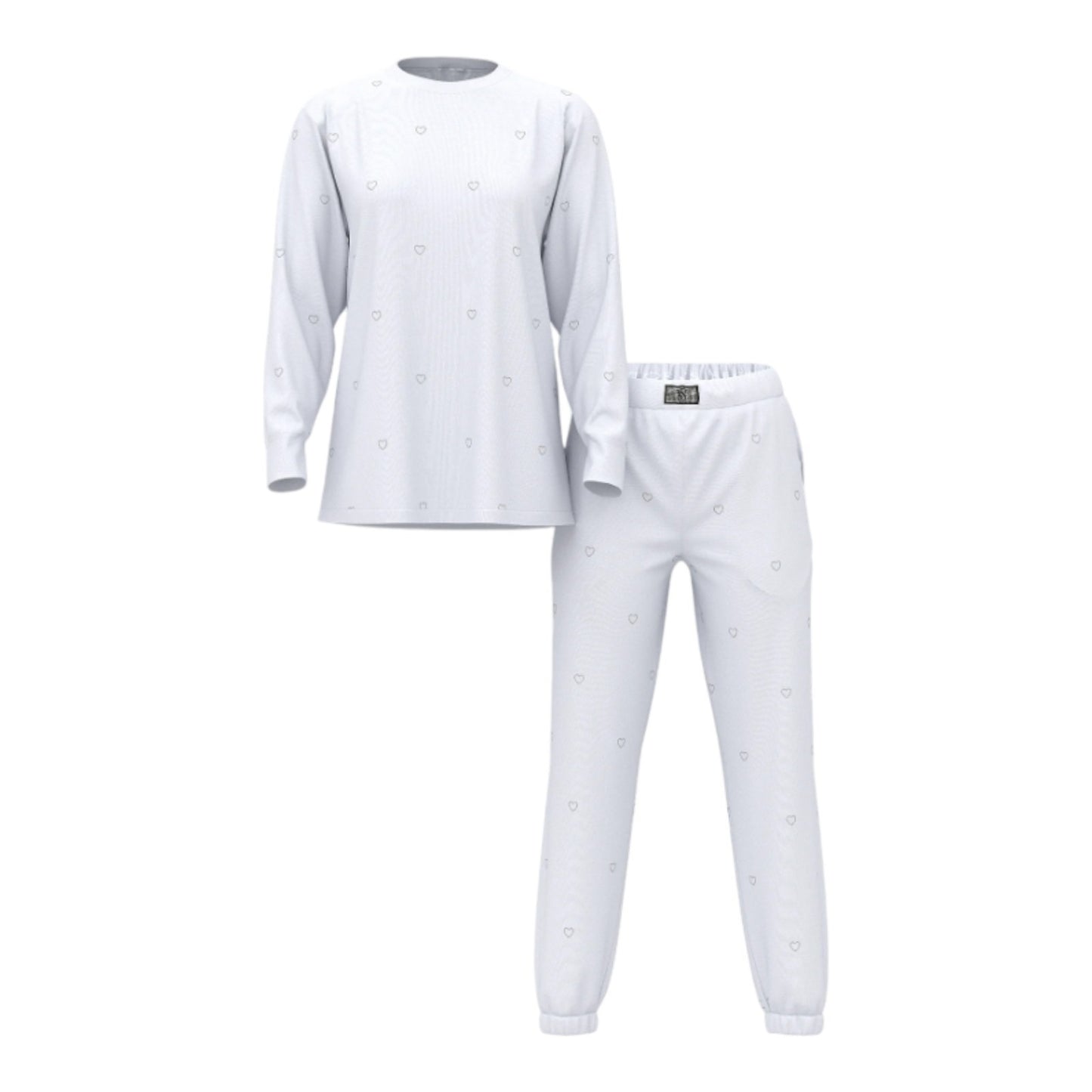 New VICTORIA'S SECRET 100% Cotton Shine Long Pajama Set White w/ Bling (S)