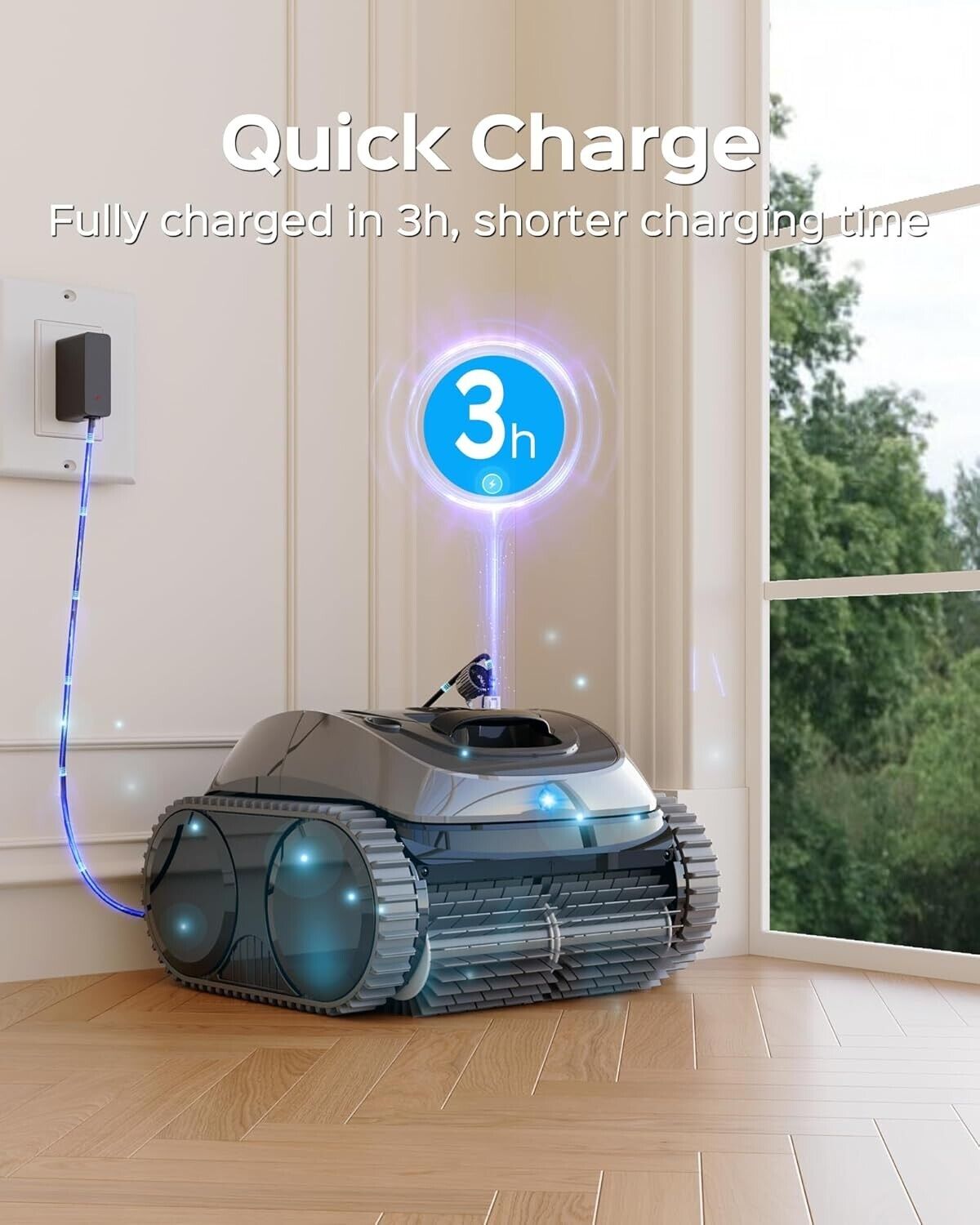 WYBOT C1 Cordless Robotic Pool Cleaner (OS7010C) w/ Charger (SEALED/ NEW) Grey