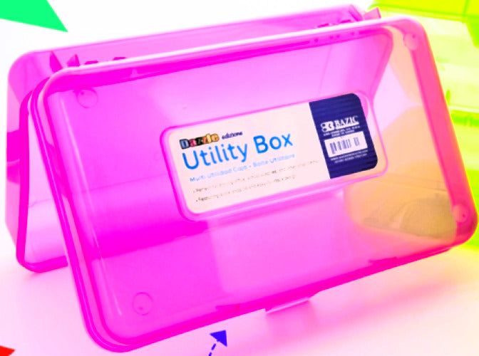 BAZICS Pencil Box Case Multipurpose Utility Box - Bright Pink