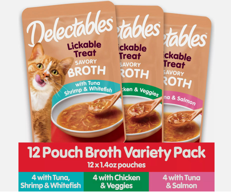 12 Pack Variety Wet Cat Treats - Different Flavors, Perfect for Treating Cats