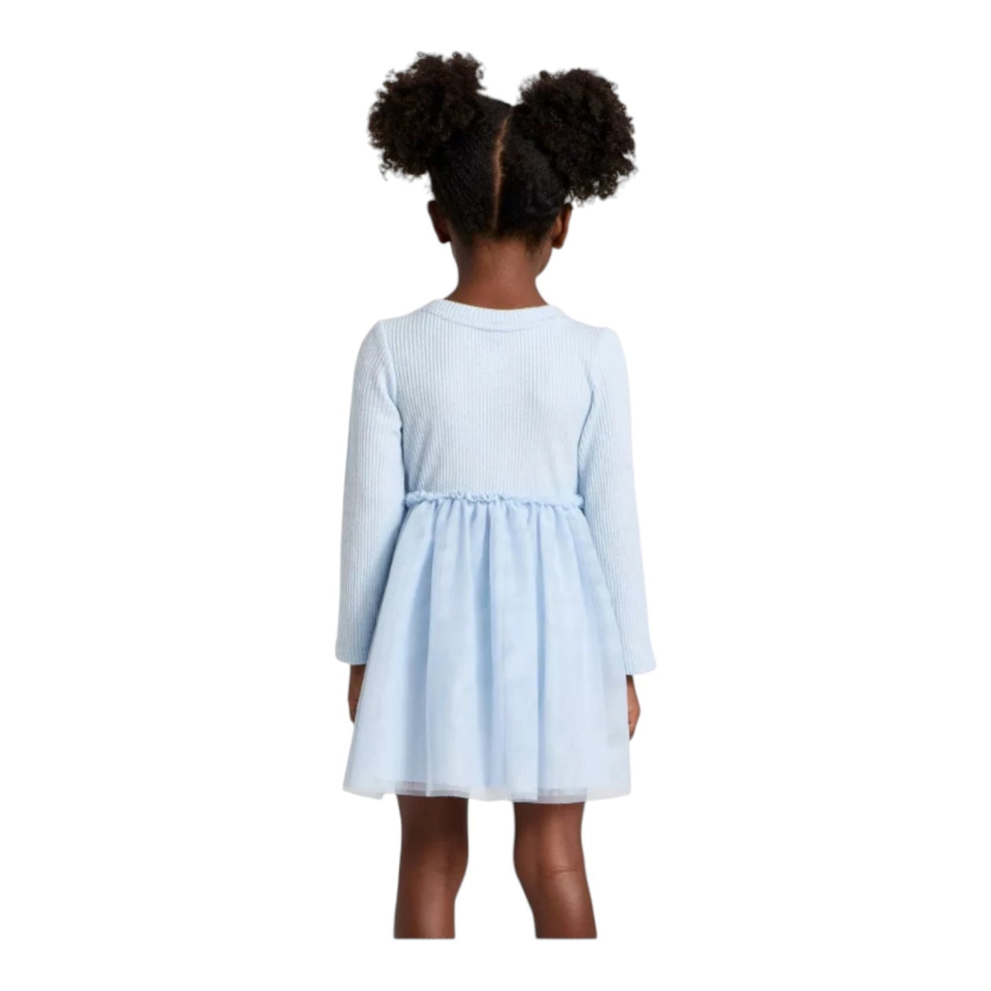 Toddler Girls' Long Sleeve Sparkle Ribbed Tulle Dress - Cat & Jack