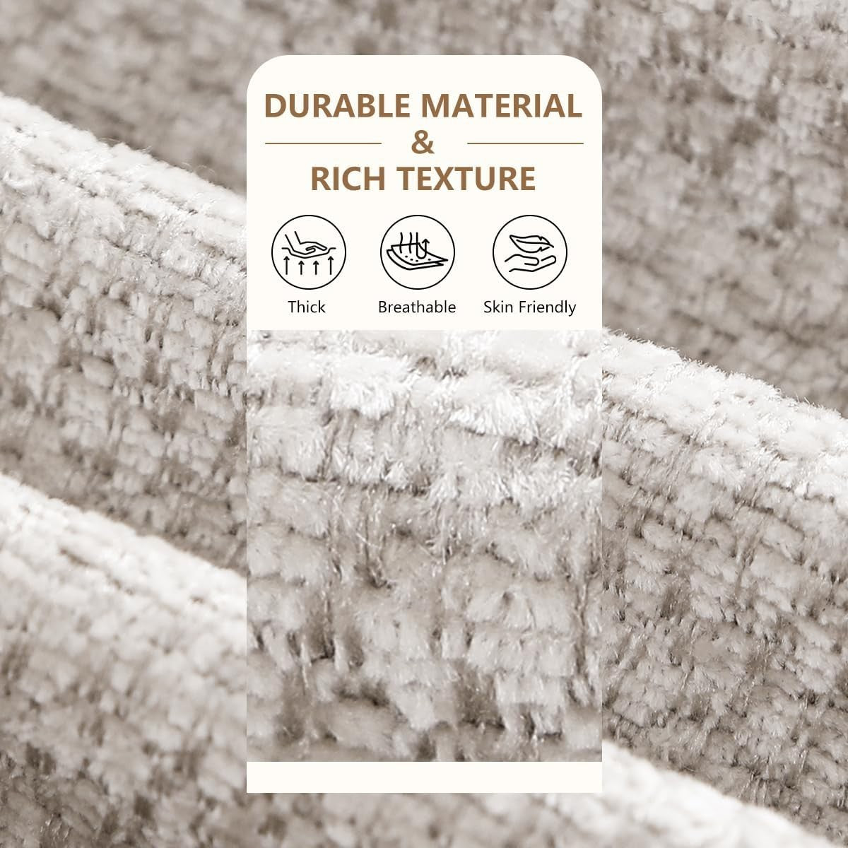 6 Chair Cushions for Dining Chairs, D-Shaped Seat Cushions, Removable, Washable