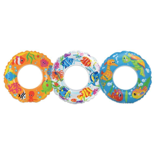 Intex 59242EP 24" Transparent Swim Ring Assorted Colors