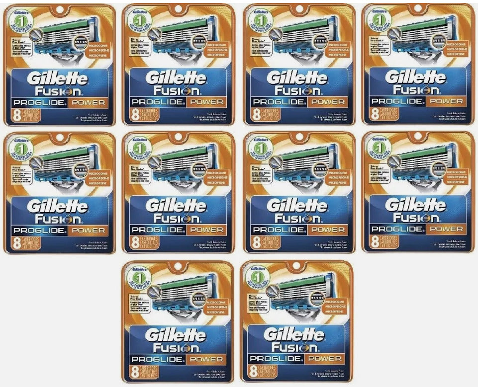 Gillette Fusion 5 Proglide Power Razor Blades Refills Cartridges 8 x 10 = 80