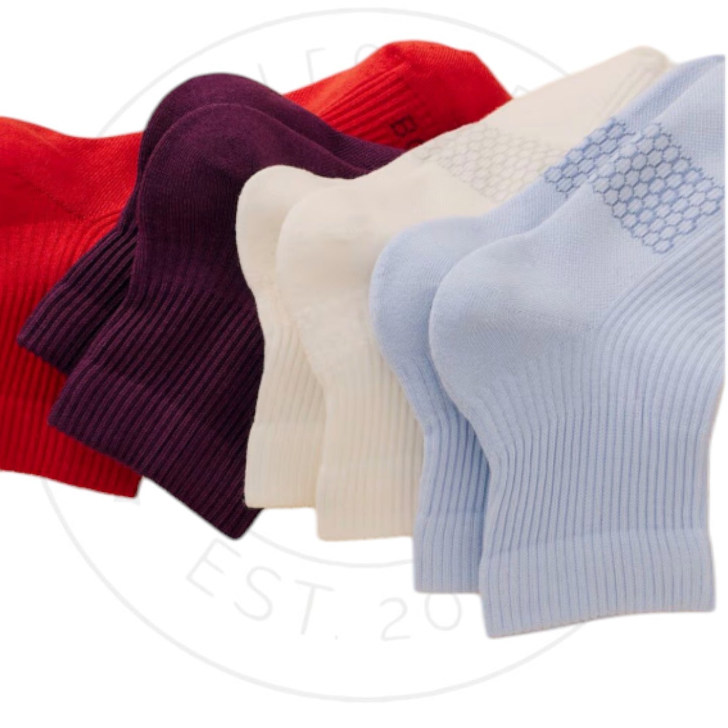 Bombas Women's Modern Rib Quarter Sock 4-Pack - Blue Plum Mix - Size M