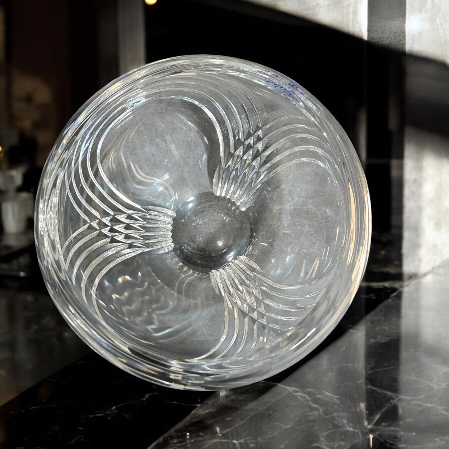 Vintage Julia Genuine Handcut Lead Crystal 24% Glass Ball Bowl Poland
