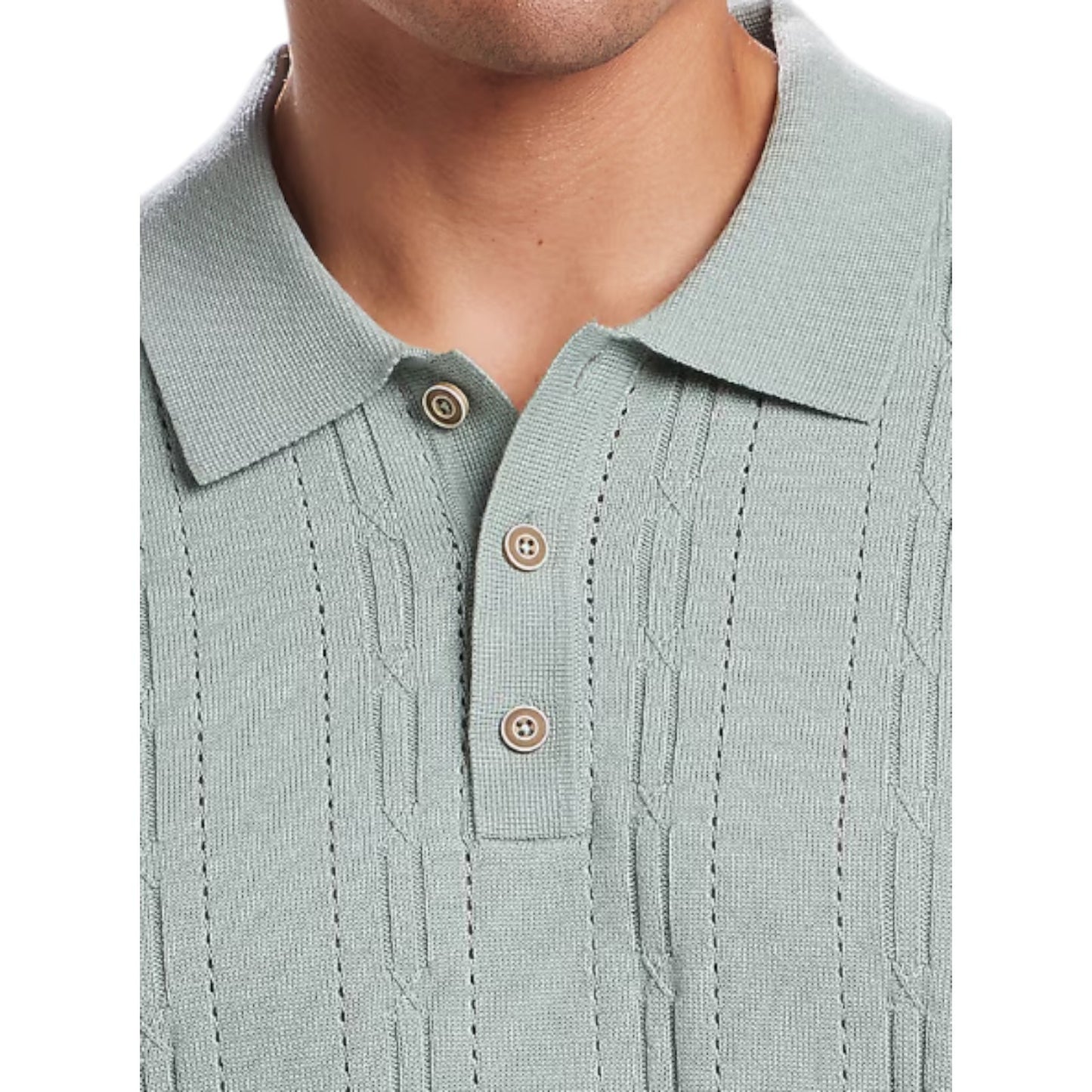 Weatherproof Vintage Classic Fit Pointelle Polo Sweater