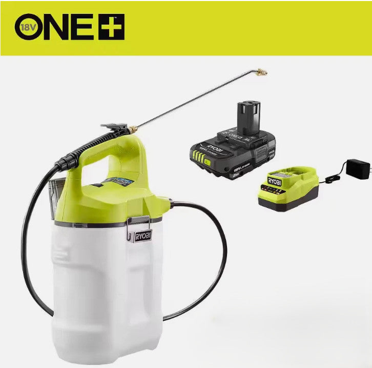 RYOBI 18V ONE+ 2 Gallon Chemical Sprayer Kit (P2830)-BATTERY & CHARGER INCLUDED