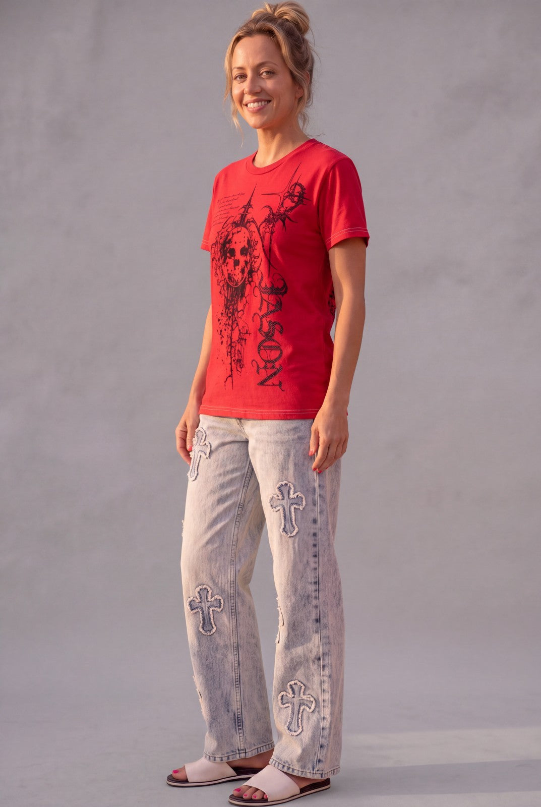 New Friday the 13th Jason Crystal Lake Red 1980 Mens Vintage T-Shirt
