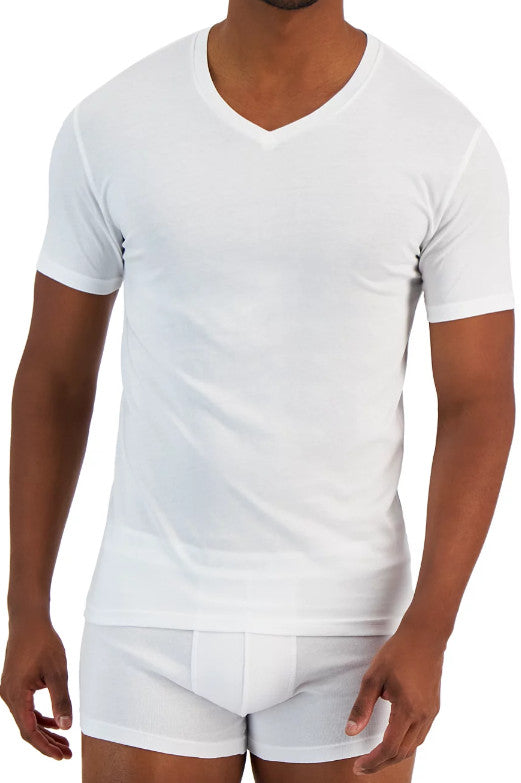 Alfani Men's 4-Pk. Slim-Fit V-Neck Cotton Undershirts - XL - BRIGHT WHITE