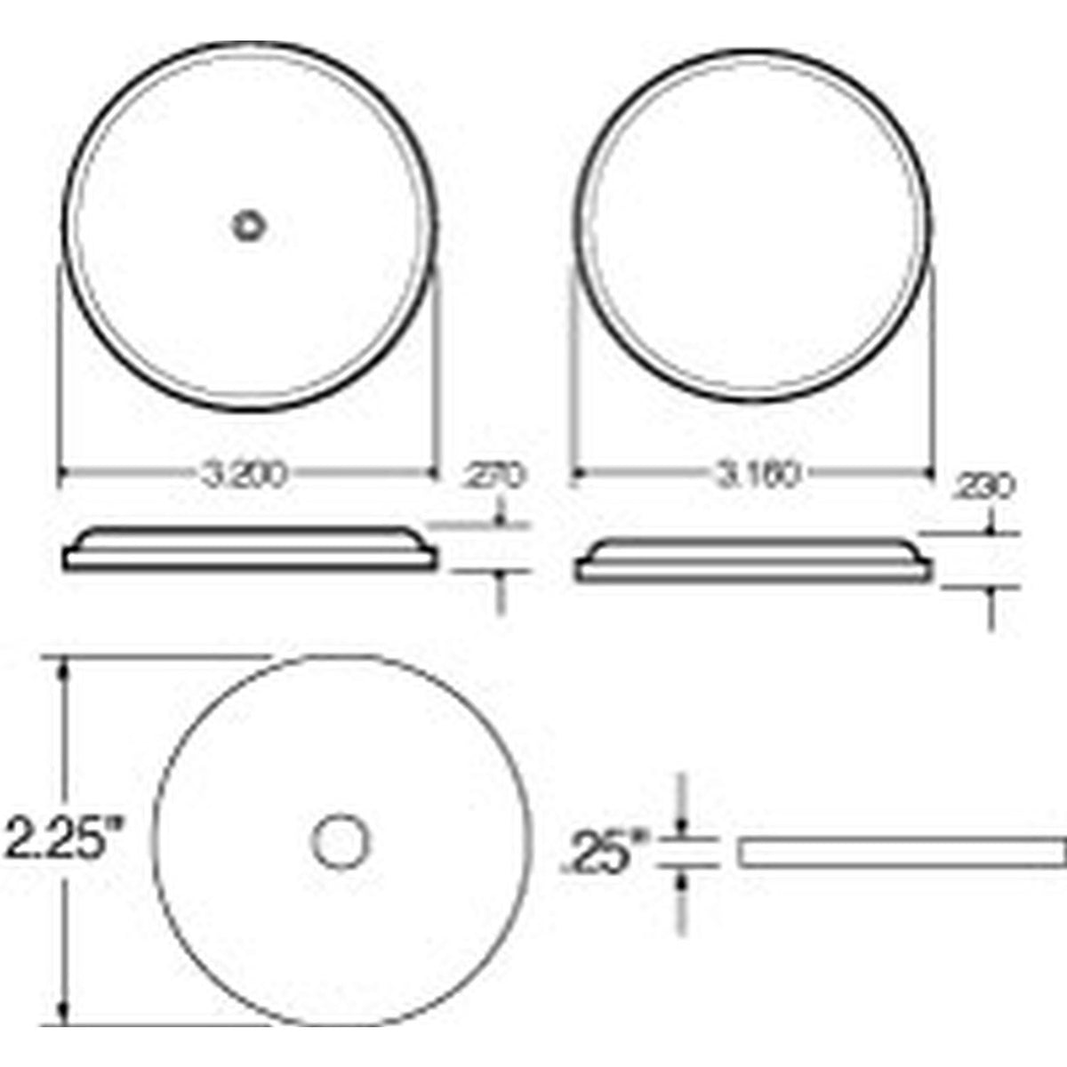 Truck-Lite 52A 2" Round Yellow Reflector