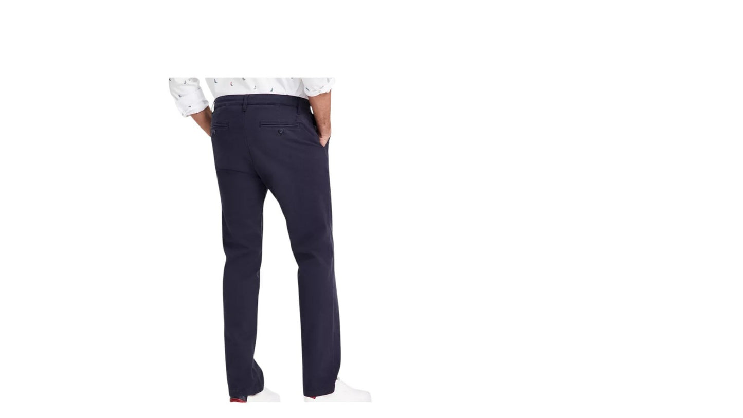 Nautica Men's Classic-Fit Stretch Solid Flat-Front Chino Deck Pants