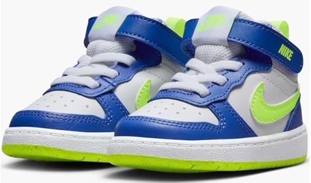 Nike Court Borough Mid 2 Shoes Youth Size 10C White Blue Basketball HJ9281-488