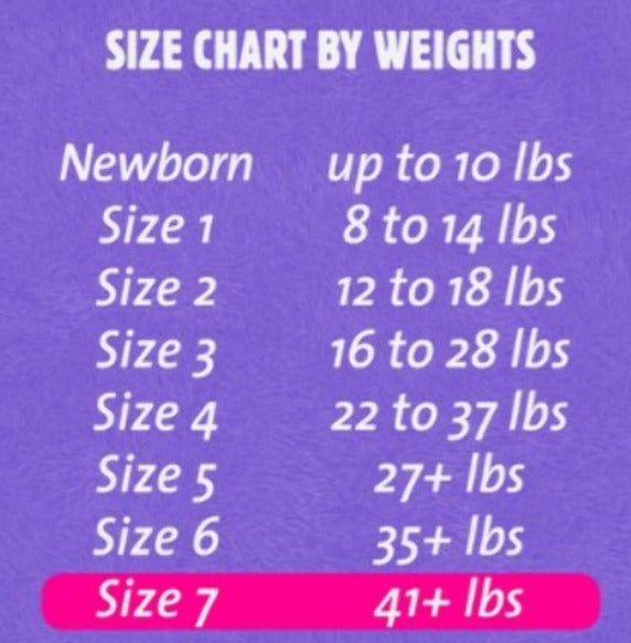 25-Pack Cuties Complete Care Baby Diapers, Size 7 (41+ lbs)