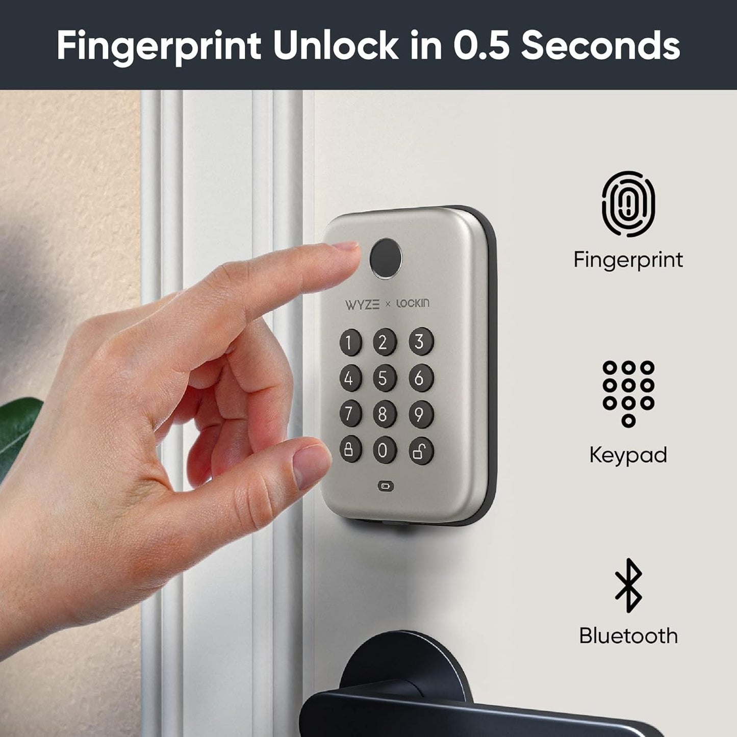 Wyze Advanced Auto-Lock Fingerprint Door Lock - Bluetooth & History Tracking