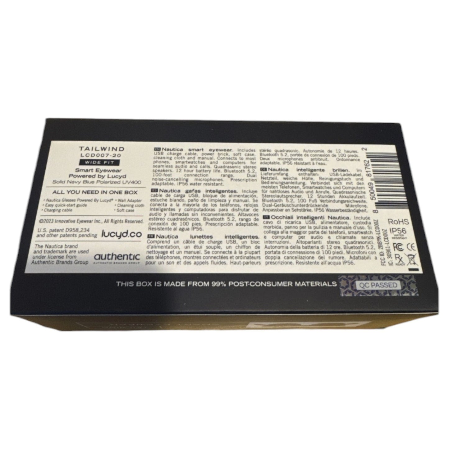 Nautica Tailwind Smart Eyewear Sunglasses - LCD007-20 - Solid Navy Blue